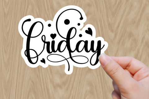 Days Of The Week Script Sublimation Stickers Bundle Sublimation Regulrcrative 