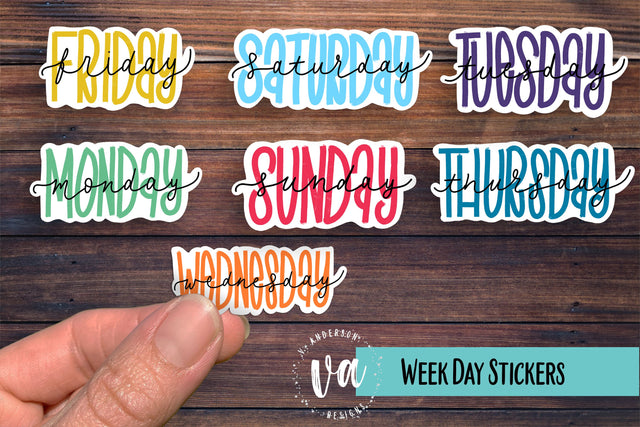 Days of the Week Stickers SVG V. Anderson Designs 