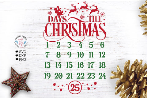 Days Till Christmas Countdown Calendar SVG Graphic House Design 