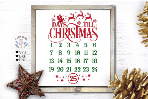 Days Till Christmas Countdown Calendar SVG Graphic House Design 