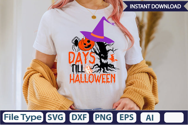Days Till Halloween SVG Cut File SVGs,Quotes and Sayings,Food & Drink,On Sale, Print & Cut SVG DesignPlante 503 