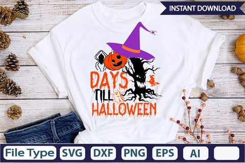 Days Till Halloween SVG Cut File SVGs,Quotes and Sayings,Food & Drink,On Sale, Print & Cut SVG DesignPlante 503 