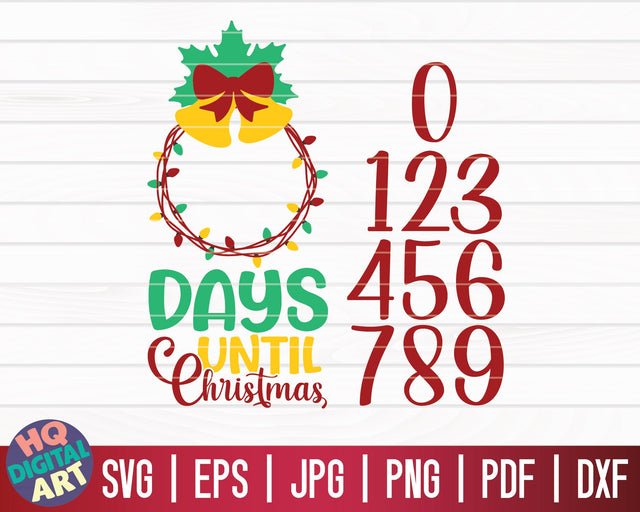 Days until Christmas SVG numbers included | Christmas Countdown SVG 2 SVG HQDigitalArt 