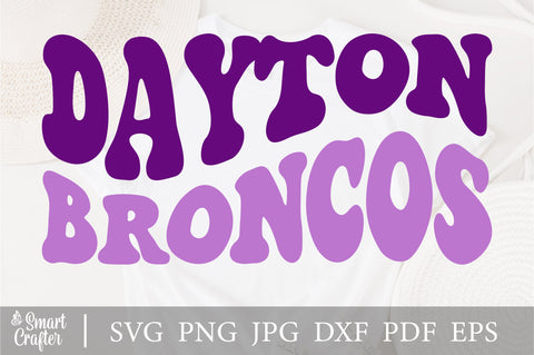 Dayton Broncos svg, wavy style svg, EPS PNG Cricut Instant Download SVG Fauz 