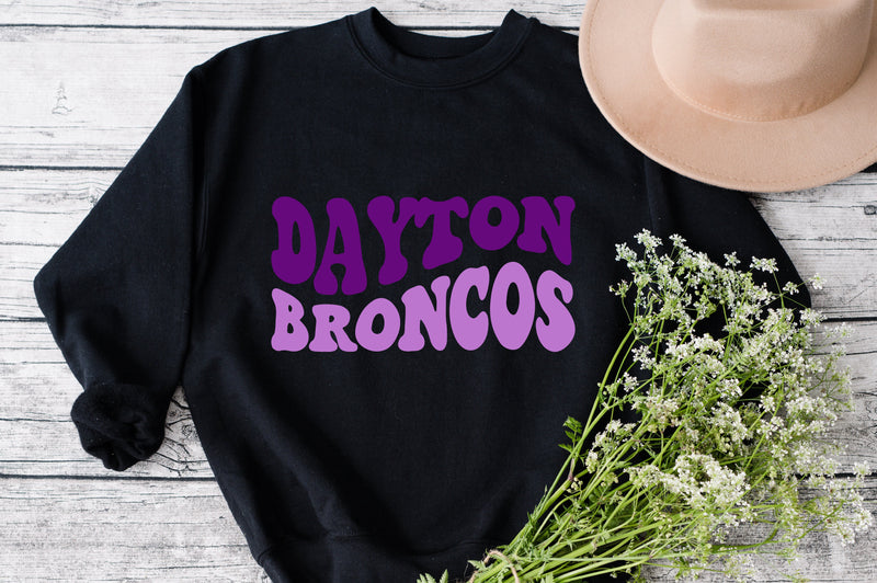 Dayton Broncos svg, wavy style svg, EPS PNG Cricut Instant Download ...