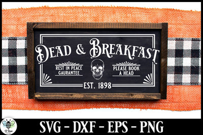 Dead and Breakfast Halloween Sign | Vintage Halloween SVG SVG B Renee Design 