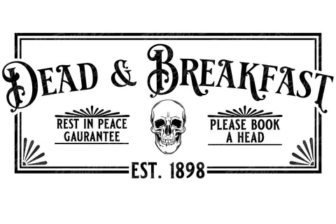 Dead and Breakfast Halloween Sign | Vintage Halloween SVG SVG B Renee Design 