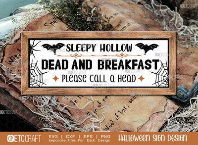 Dead And Breakfast SVG Cut File | Sleepy Hollow Svg | Halloween Rustic Home And Modern Svg | Halloween Decor Svg | Farmhouse Decor Svg | Halloween Sign Svg | Halloween Wood Sign Design SVG ETC Craft 