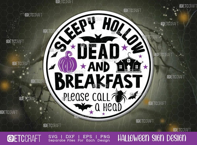 Dead And Breakfast SVG Cut File | Sleepy Hollow Svg | Halloween Rustic Home And Modern Svg | Halloween Decor Svg | Farmhouse Decor Svg | Halloween Sign Svg | Halloween Wood Sign Design SVG ETC Craft 