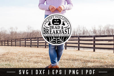 Dead & Breakfast Cut File | Halloween Round Sign SVG SVG CraftLabSVG 