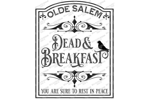Dead & Breakfast | Cutting File | Halloween | Olde Salem | You Are Sure To Rest In Peace | Raven Tombstone SVG Diva Watts Designs 
