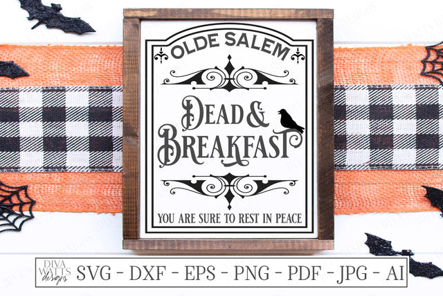Dead & Breakfast | Cutting File | Halloween | Olde Salem | You Are Sure To Rest In Peace | Raven Tombstone SVG Diva Watts Designs 
