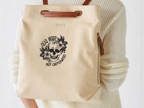 Dead inside, but caffeinated design, Halloween embroidery design embroidery, 3 sizes, instant download. Embroidery/Applique DESIGNS ArtEMByNatalia 