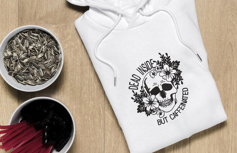 Dead inside, but caffeinated design, Halloween embroidery design embroidery, 3 sizes, instant download. Embroidery/Applique DESIGNS ArtEMByNatalia 