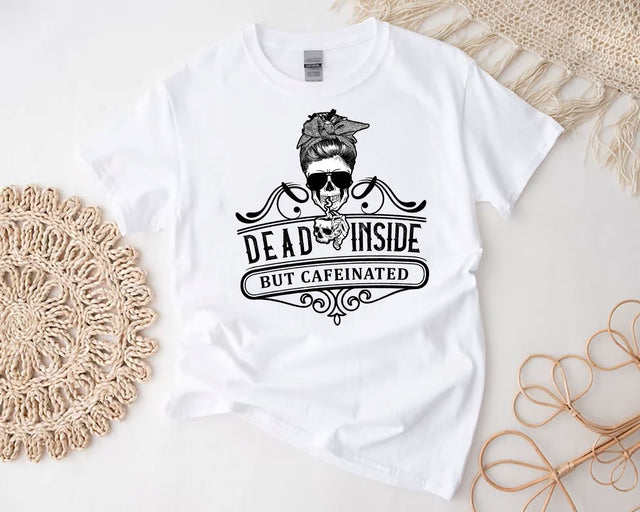 Dead Inside But Caffeinated SVG, Halloween Skeleton svg, Mama Needs Coffee Design, Mom skull PNG, Digital Downloads Sublimation BouDesign 