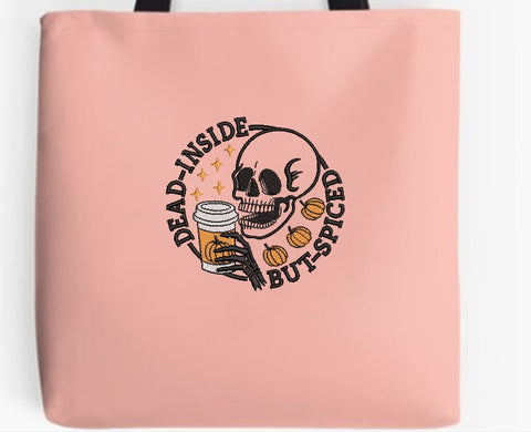 Dead inside, but spices embroidery design, Skull embroidery design, Halloween embroidery design, 4 sizes, instant download. Embroidery/Applique DESIGNS ArtEMByNatalia 