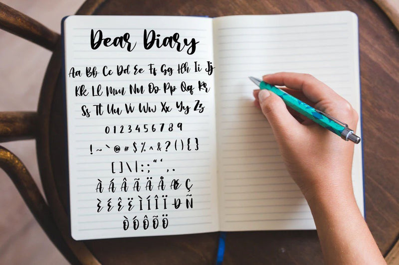 Dear Diary Lettering Dear Diary - So Fontsy