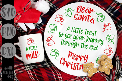Dear Santa, a little treat, Christmas tray SVG Adeline&co 