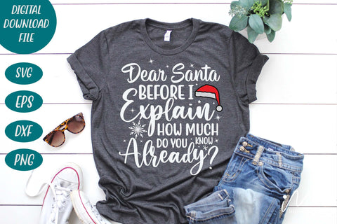 Dear Santa before I explain svg, Dear Santa svg, Dear Santa Shirt, Christmas Santa svg SVG Isabella Machell 