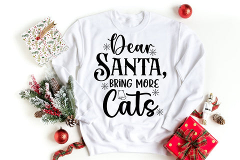 Dear Santa Bring More More Cats SVG I Cat Ornaments SVG SVG Happy Printables Club 