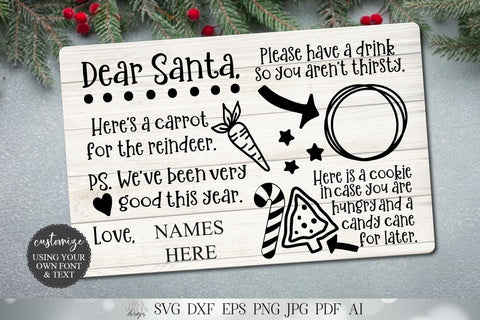 Dear Santa Christmas Eve Snack Mat or Tray | I and We Versions | Christmas SVG | Printable and More! SVG Diva Watts Designs 