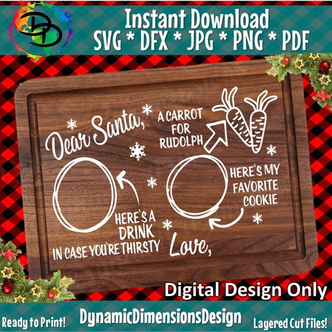 Dear Santa Cookie Plate SVG DynamicDimensionsDesign 