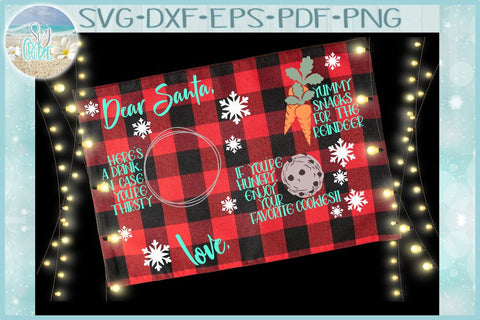 Dear Santa Cookies Snacks for Reindeer Rectangle Tray Placemat Letter SVG SVG Harbor Grace Designs 