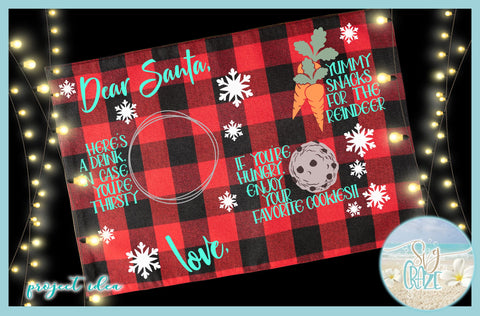 Dear Santa Cookies Snacks for Reindeer Rectangle Tray Placemat Letter SVG SVG Harbor Grace Designs 