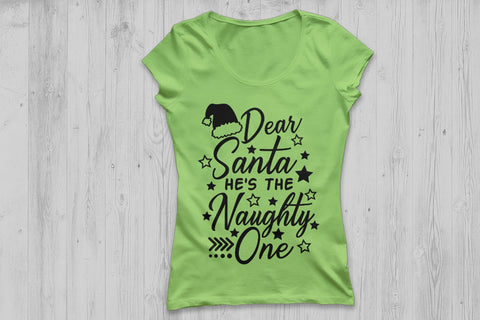 Dear Santa He's The Naughty One| Christmas Santa SVG Cutting Files. SVG CosmosFineArt 