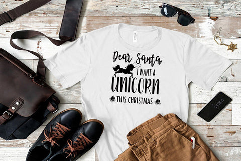 Dear Santa I Want Unicorn Christmas SVG- DXF-EPS I Holidays SVG Happy Printables Club 