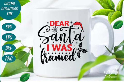 Dear Santa i was framed svg, Christmas framed svg, Christmas svg, Cut files, Christmas Cricut, Christmas Holiday, Svg, T-shirt, Winter svg, Snow svg SVG Isabella Machell 