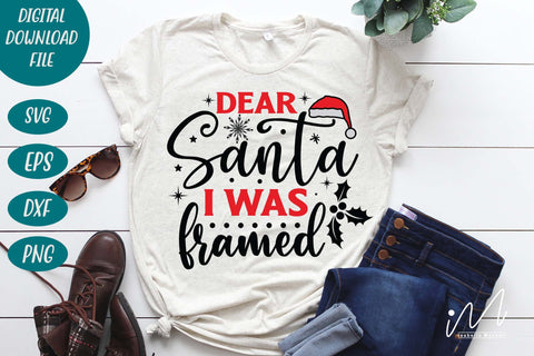 Dear Santa i was framed svg, Christmas framed svg, Christmas svg, Cut files, Christmas Cricut, Christmas Holiday, Svg, T-shirt, Winter svg, Snow svg SVG Isabella Machell 