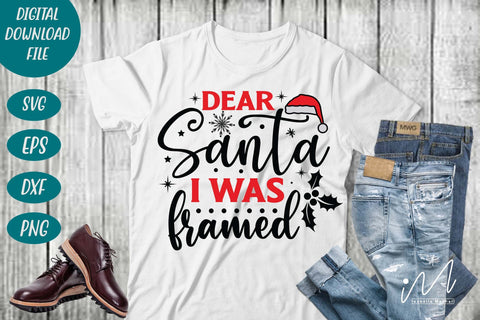 Dear Santa i was framed svg, Christmas framed svg, Christmas svg, Cut files, Christmas Cricut, Christmas Holiday, Svg, T-shirt, Winter svg, Snow svg SVG Isabella Machell 