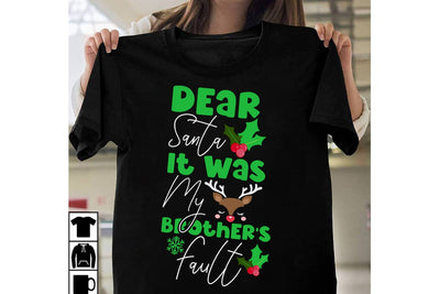 Dear Santa It Was My Brother's Fault SVG Cut File, Dear Santa It Was My Brother's Fault SVG Design, Christmas SVG Cut File, Christmas SVG Quotes, Merry Christmas SVG Design, Christnmas Sublimation PNG SVG BlackCatsMedia 