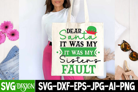 Dear Santa It Was My Sister's Fault SVG Cut File , Dear Santa It Was My Sister's Fault SVG Design, Dear Santa It Was My Sister's Fault SVG Cutting File SVG BlackCatsMedia 