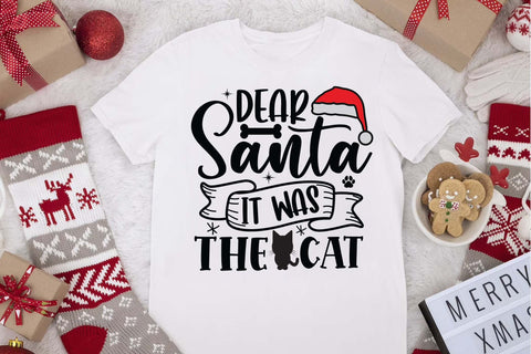 Dear Santa it was the cat svg, Christmas cat svg, Christmas svg, Cut files, Christmas Cricut, Christmas Holiday, Svg, T-shirt, Winter svg, Snow svg SVG Isabella Machell 