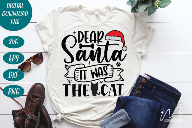 Dear Santa it was the cat svg, Christmas cat svg, Christmas svg, Cut files, Christmas Cricut, Christmas Holiday, Svg, T-shirt, Winter svg, Snow svg SVG Isabella Machell 