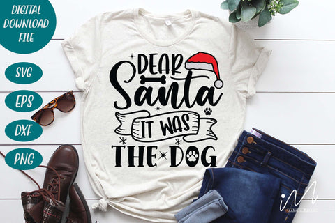 Dear Santa it was the dog svg, Christmas dog svg, Christmas svg, Cut files, Christmas Cricut, Christmas Holiday, Svg, T-shirt, Winter svg, Snow svg SVG Isabella Machell 