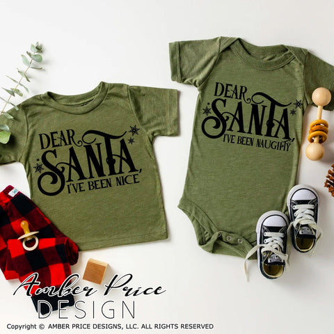 Dear Santa I've been naughty SVG / I've been nice SVG PNG DXF | Christmas SVGs | Shirt SVGs SVG Amber Price Design 