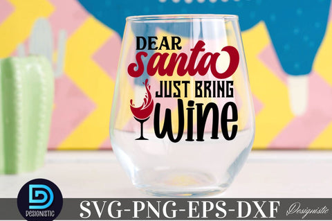 Dear Santa just bring wine, Christmas Wine SVG SVG DESIGNISTIC 