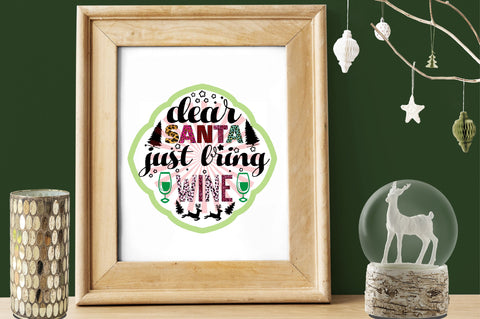 dear santa just bring wine Sublimation SVGArt 