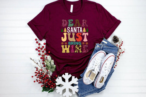 dear santa just bring wine Sublimation SVGArt 