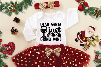 dear santa just bring wine SVG designer krishna 