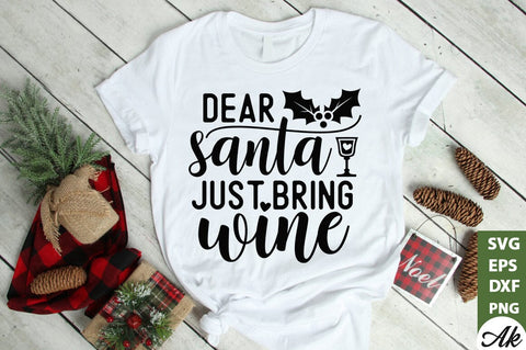 Dear santa just bring wine SVG SVG akazaddesign 