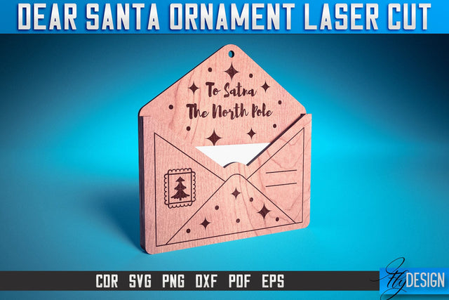 Dear Santa Ornament Laser Cut SVG | Christmas Laser Cut SVG Design | CNC Files SVG Fly Design 