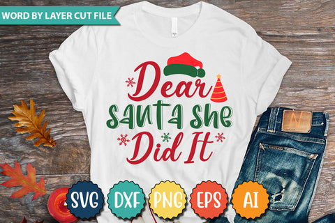Dear Santa She Did It SVG Cut File SVG DesignPlante 503 