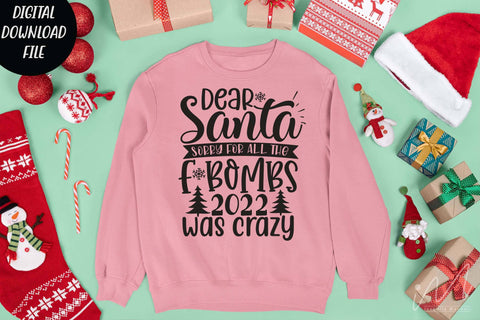 Dear Santa sorry for all the f bombs 2022 was crazy, Christmas Santa t shirt, Dear Santa cricut, Christmas svg SVG Isabella Machell 