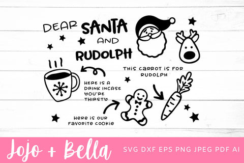 Dear Santa SVG, Christmas Plate SVG, Christmas SVG, Christmas Gift png, Christmas Plate DXFg, Christmas Svgs, Christmas Ornament svg, Christmas Sign Svg SVG Jojo&Bella 