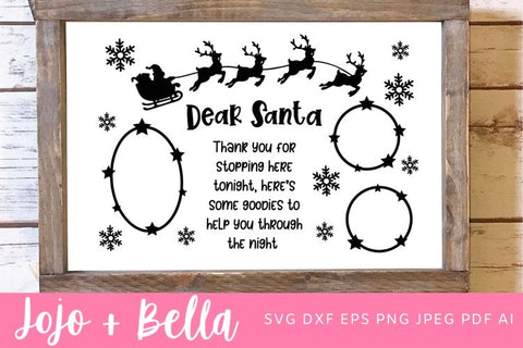 Dear Santa SVG, Christmas Plate SVG, Christmas SVG, Christmas Gift png, Christmas Plate DXFg, Christmas Svgs, Christmas Ornament svg, Christmas Sign Svg SVG Jojo&Bella 