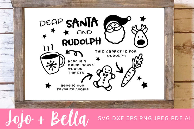 Dear Santa SVG, Christmas Plate SVG, Christmas SVG, Christmas Gift png, Christmas Plate DXFg, Christmas Svgs, Christmas Ornament svg, Christmas Sign Svg SVG Jojo&Bella 